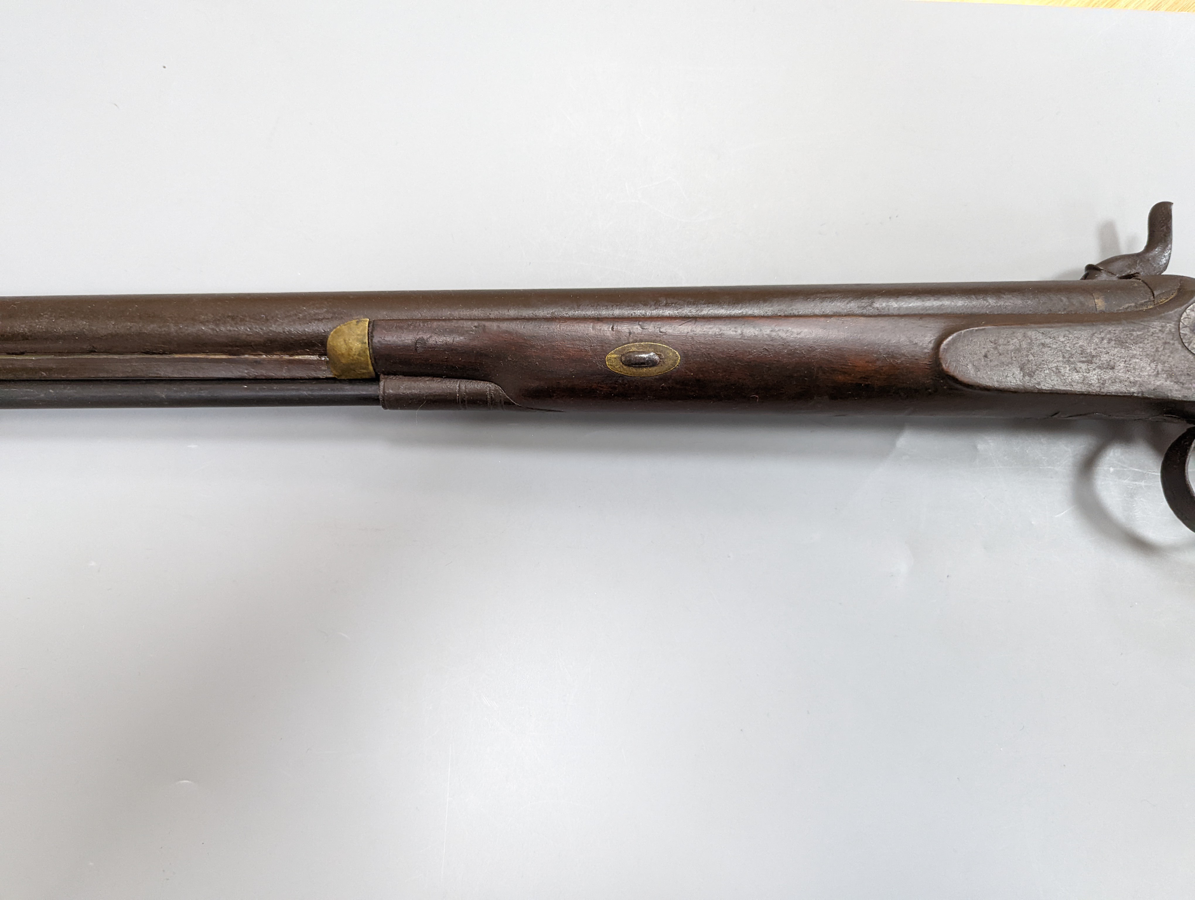 A late 19th/early 20th century percussion cap musket,115 cms long. - Image 5 of 11
