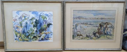 Robert Mackechnie, R.B.A. (1894-1975), two watercolours, 'In the Mountains' and 'Shore scene, Iona',