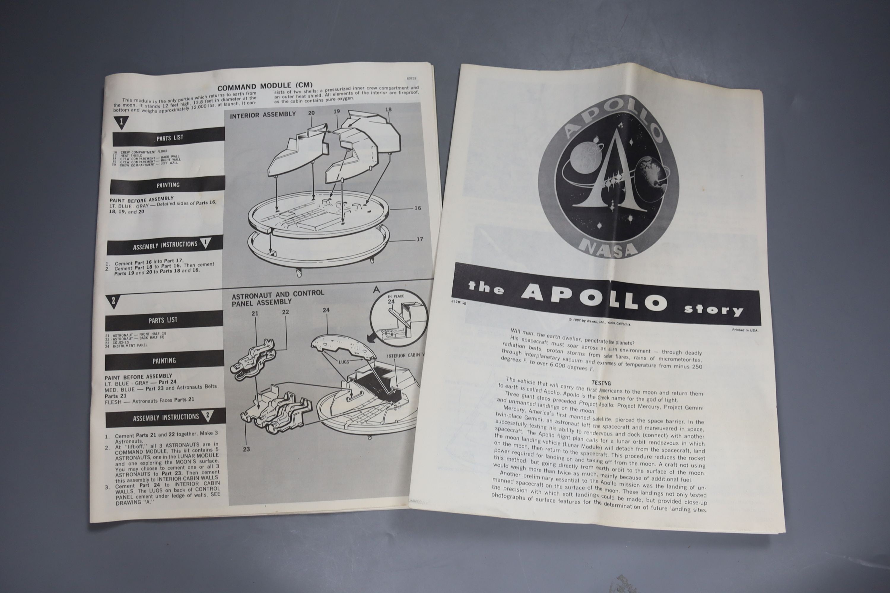 A boxed 1960's Apollo lunar spacecraft scale model kit, by Revell. - Image 3 of 3