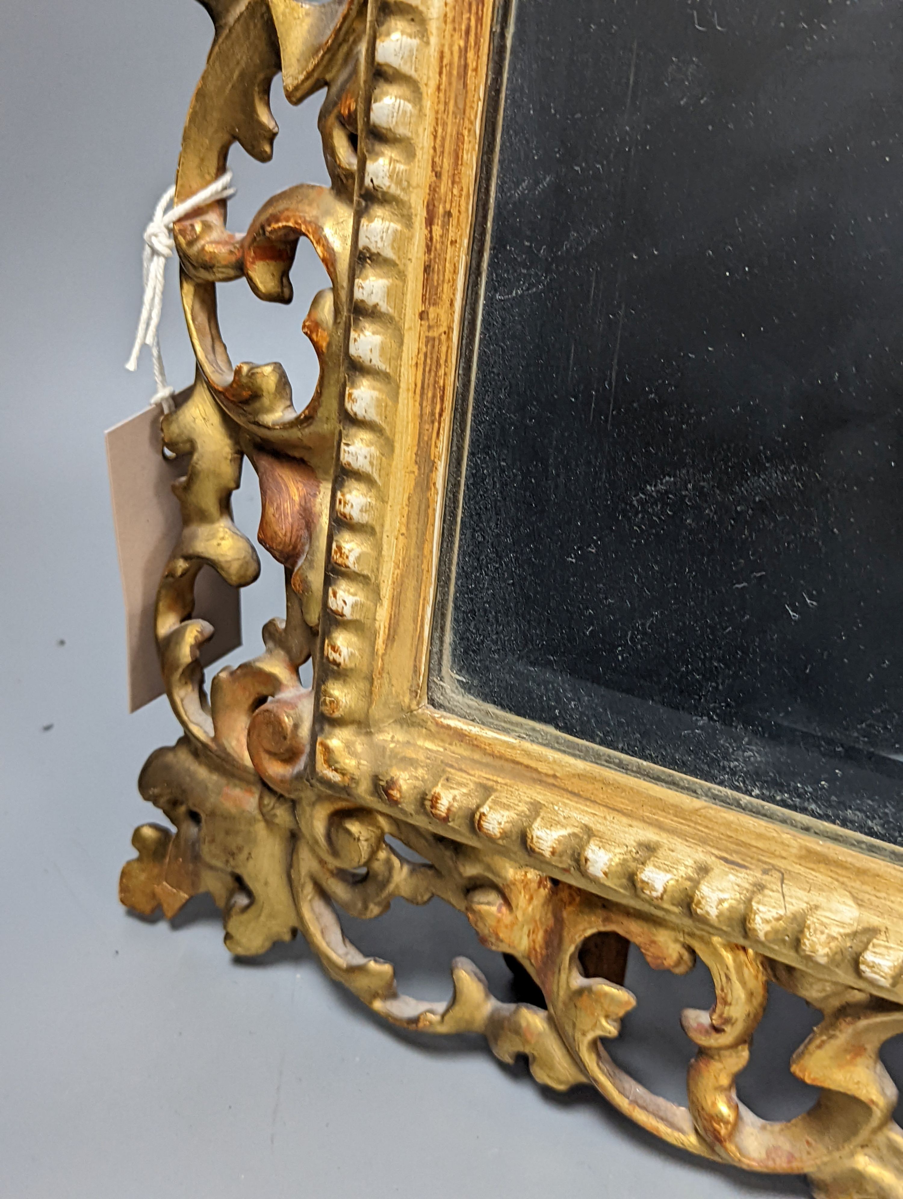 A Florentine giltwood framed mirror, with later easel back, 54 cms high x 43 cms wide. - Image 6 of 7