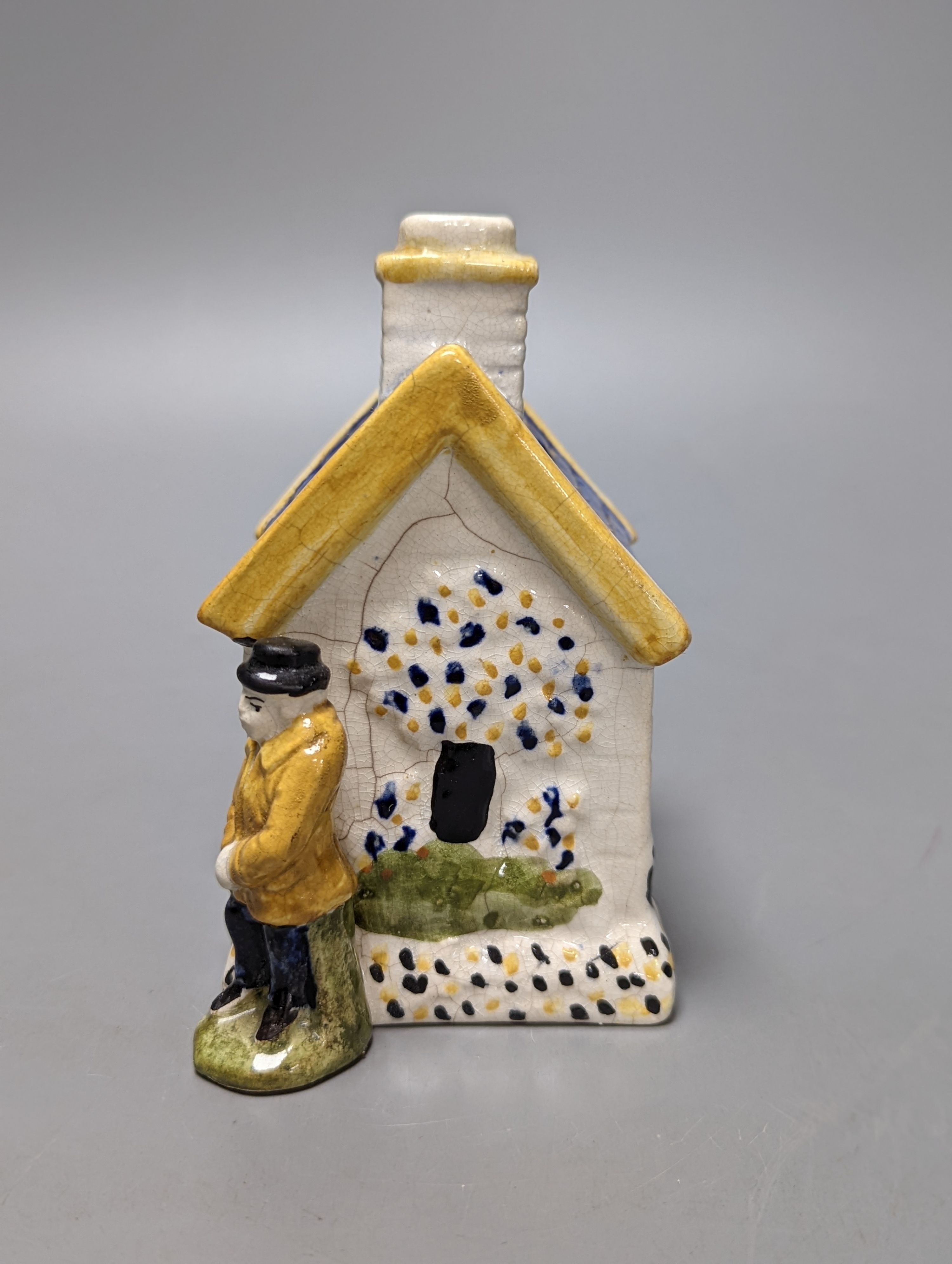 A Staffordshire Prattware money box, c.1810, and another later example (2) both 12.5cm, faults - Image 6 of 7