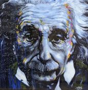 A limited edition panel, 'E=MC squared I- t's all Relative', indistinctly signed and dated 2014,