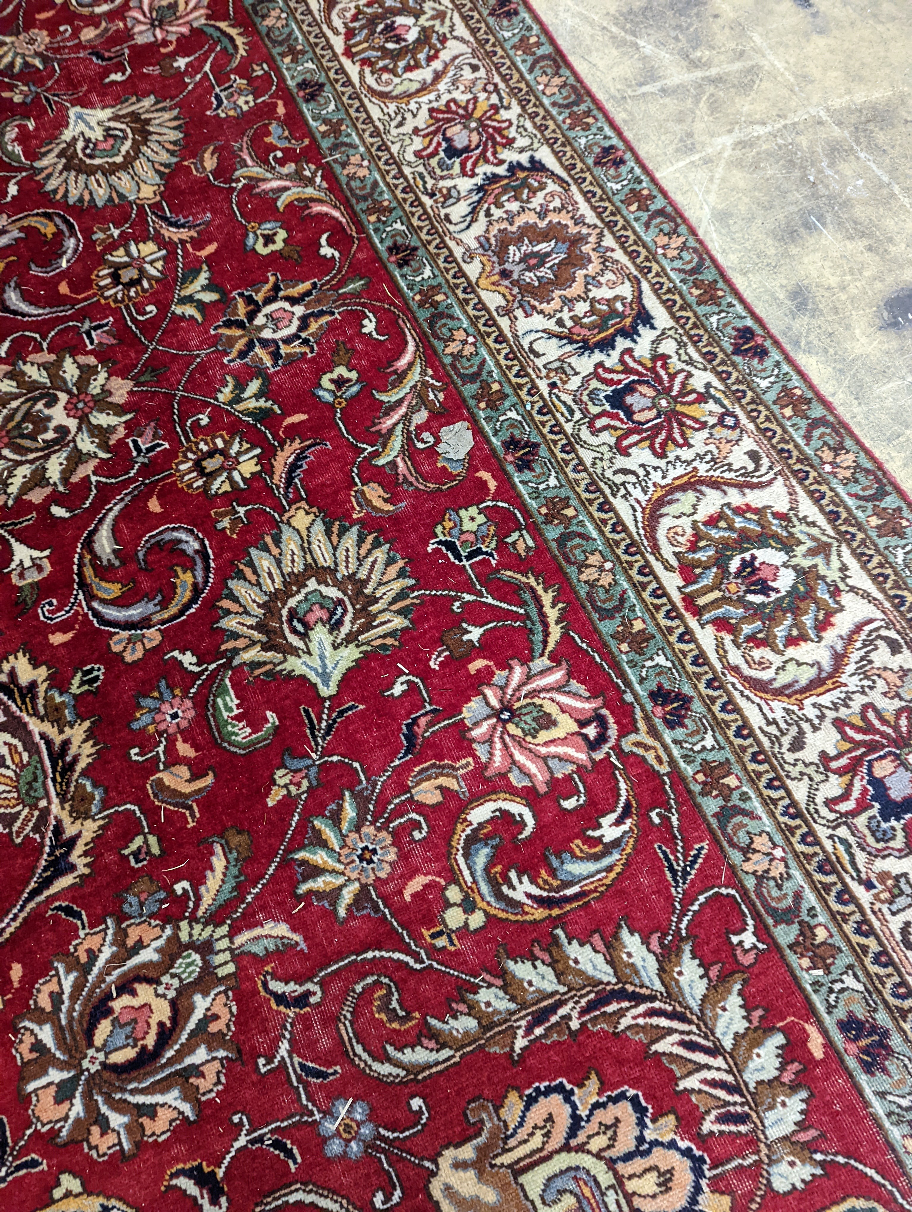 A Tabriz red ground carpet, 400 x 290cm - Image 3 of 13