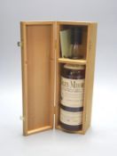 A bottle of Glen Mhor 1969 single Highland malt whisky, no. 518 off 2265, in wooden presentation