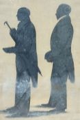 Charles Taylor (19th C.) full length painted silhouette, profiles of James Dobson, surgeon of