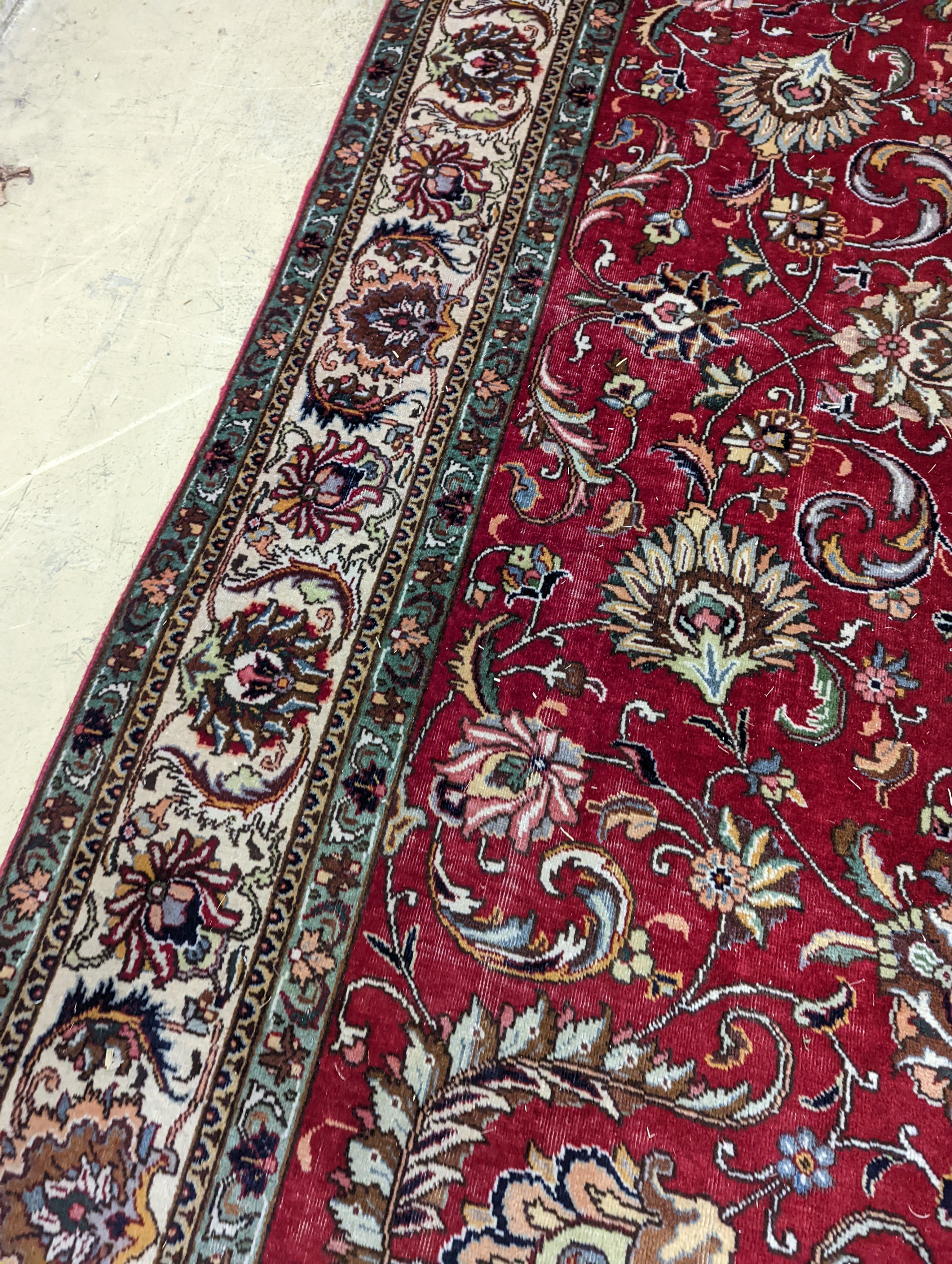 A Tabriz red ground carpet, 400 x 290cm - Image 11 of 13
