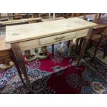 A Victorian ash hall table, Urquhart & Adamson cabinet makers Liverpool W-114cm, D-46cm, H-83cm.