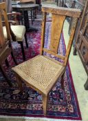 A set of six early 20th century French walnut and gilt metal mounted chairs.50-70