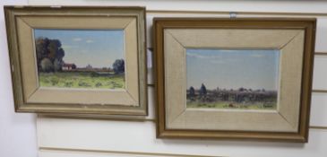 Antonio Parodi (Argentinian 1896-1985)Landscape signed oil on board and companion piece 17x25cm