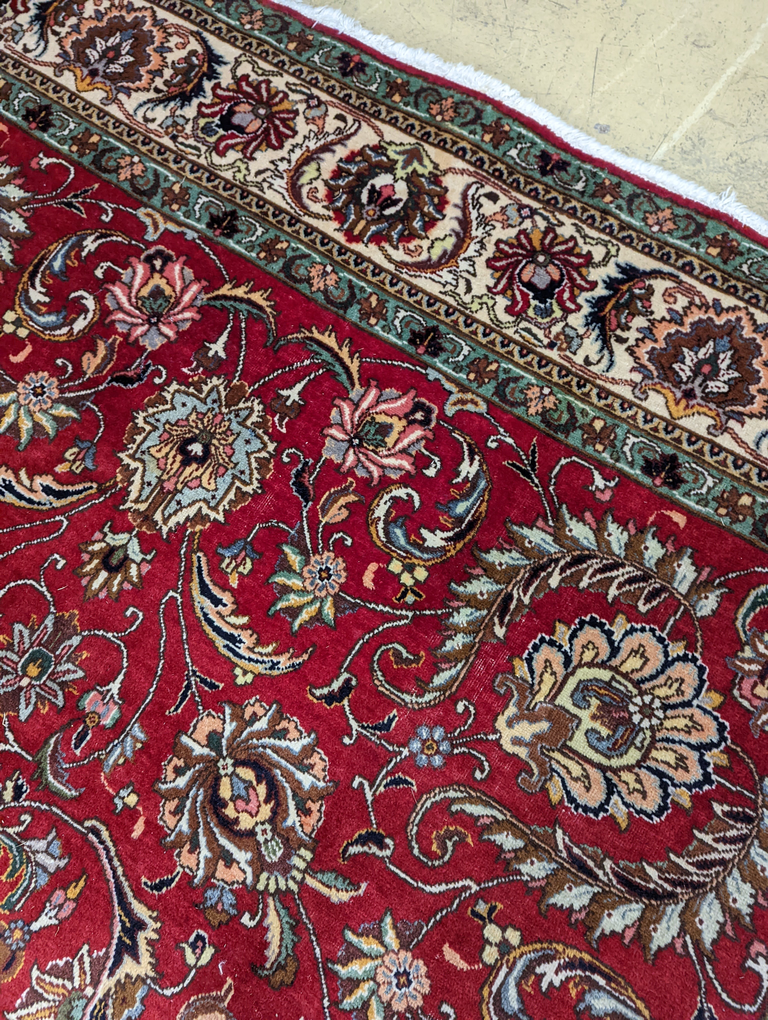 A Tabriz red ground carpet, 400 x 290cm - Image 6 of 13