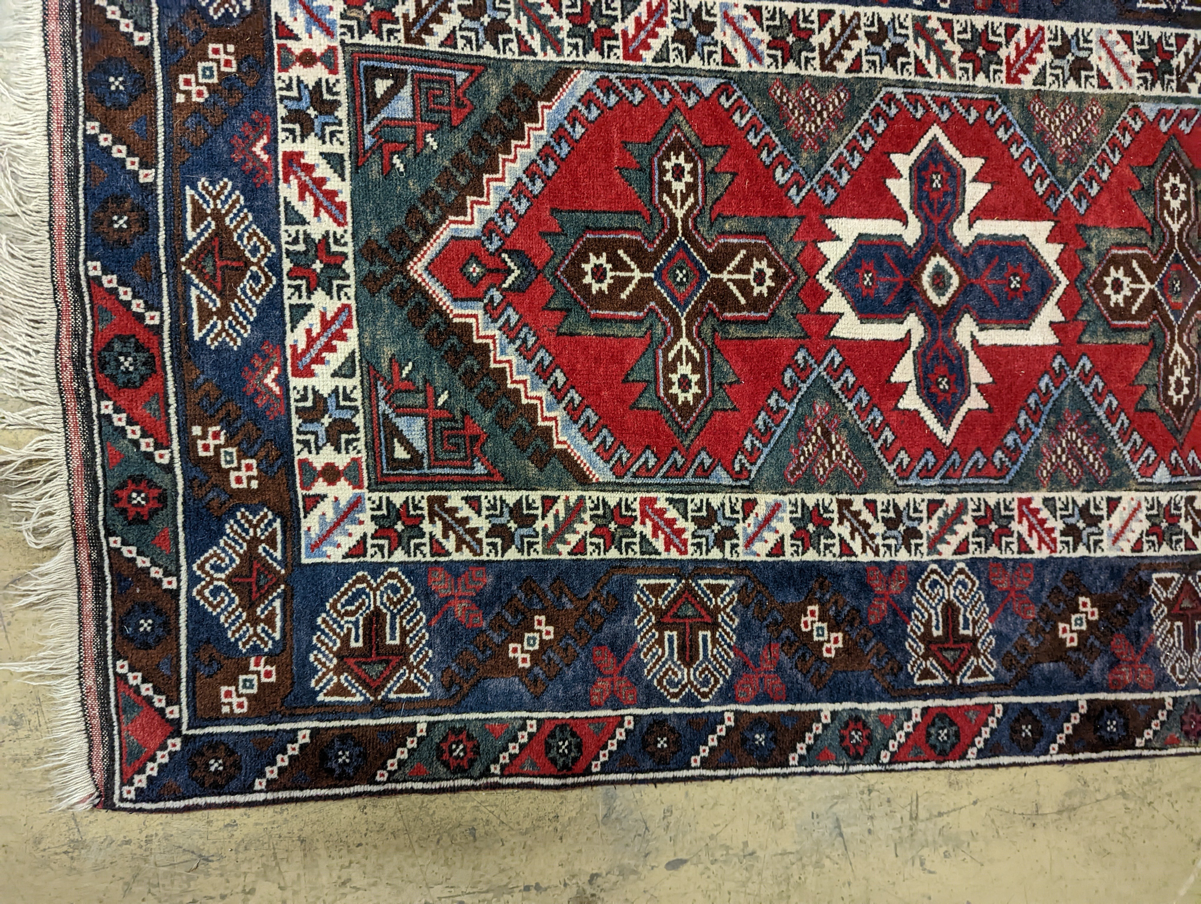 Two Turkish rugs and a Persian rugs. Largest, 284x172cm. - Image 6 of 20