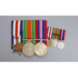 A WW2 trio of medals and matching miniatures, unnamed