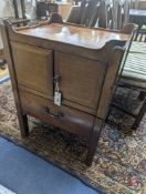 A George III mahogany tray top commode. W-54cm, D-48cm, H-76cm.