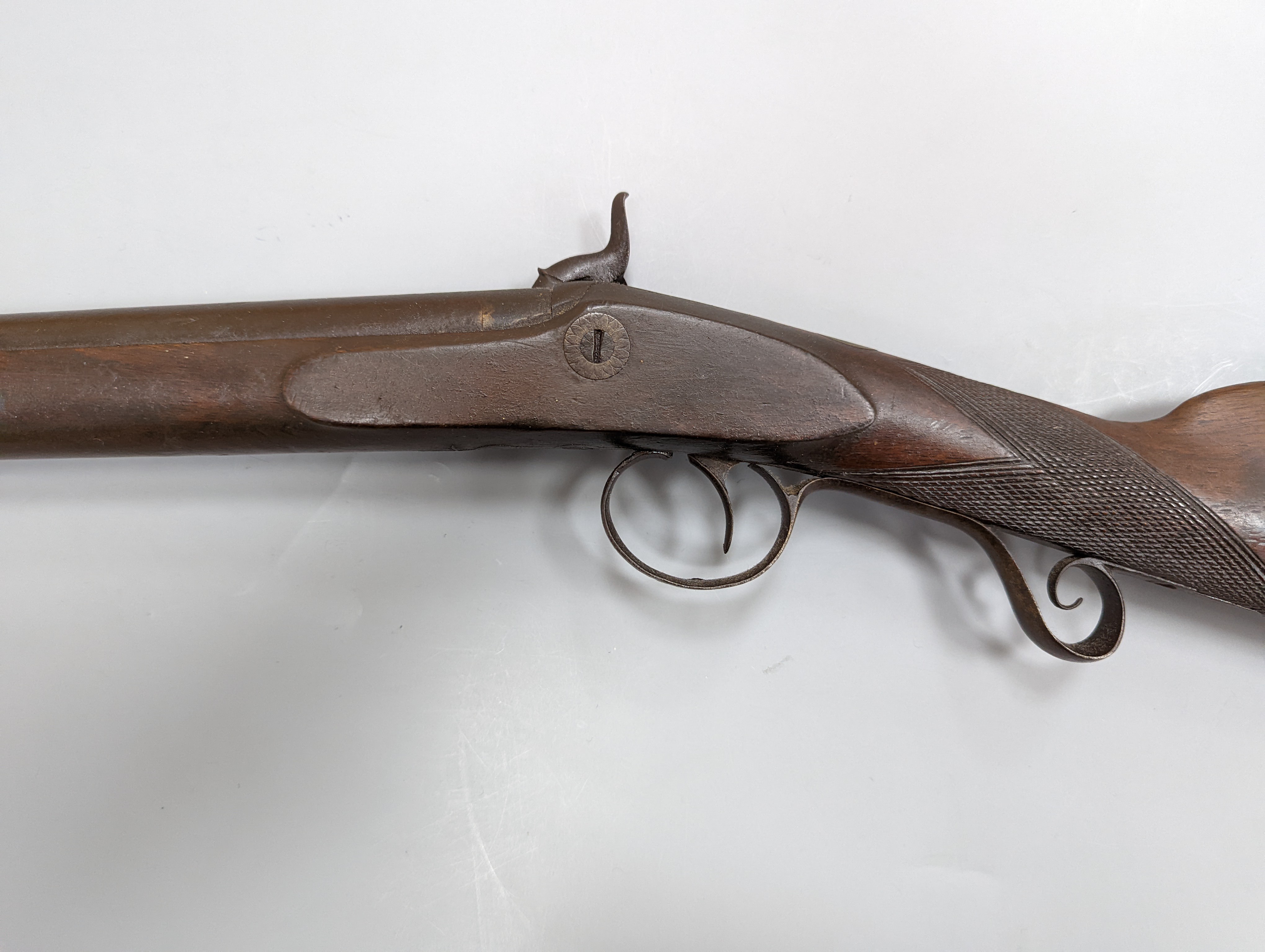 A late 19th/early 20th century percussion cap musket,115 cms long. - Image 6 of 11