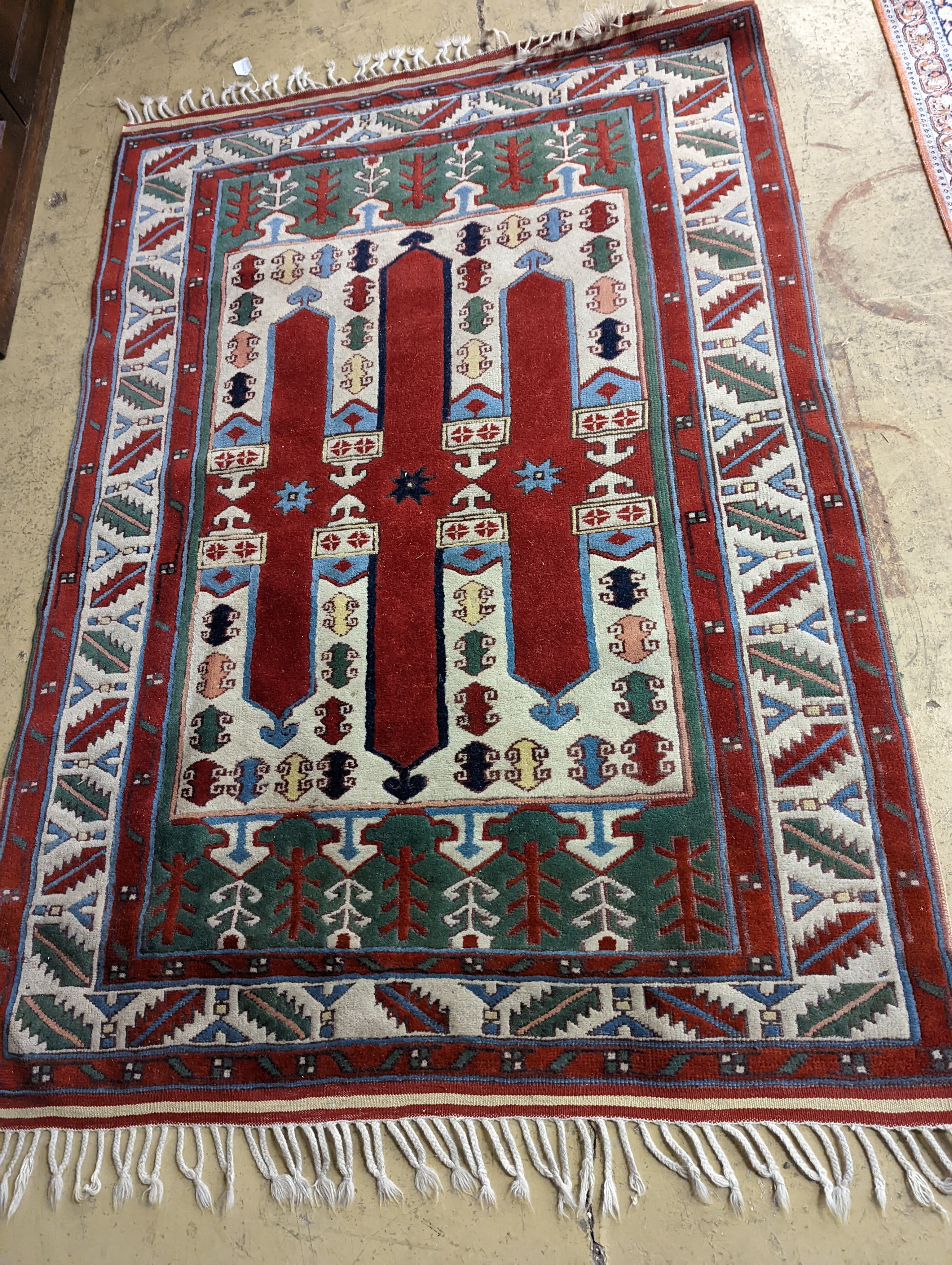 Two Turkish rugs and a Persian rugs. Largest, 284x172cm. - Image 8 of 20