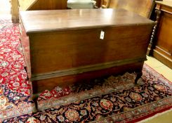 An 18th century Bermudian cedar coffer on stand, width 135cm, depth 60cm, height 86cm