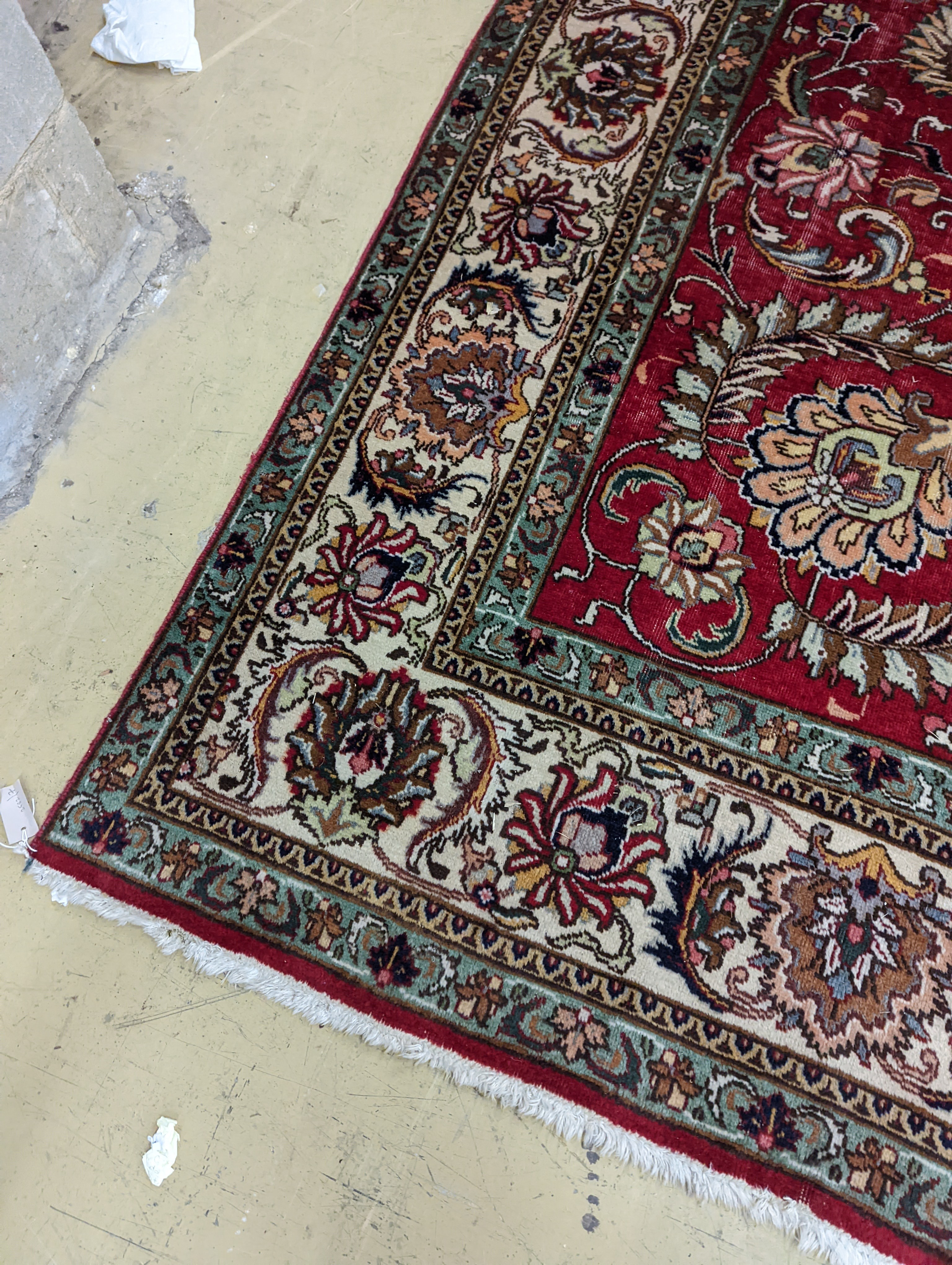 A Tabriz red ground carpet, 400 x 290cm - Image 10 of 13