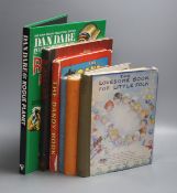 A collection of children's books including the Felix annual, PIp and squeak annual 1929 and 1923,