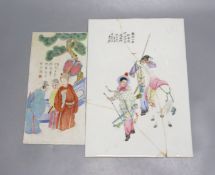 Two Chinese famille rose porcelain plaques, 19th / early 20th century