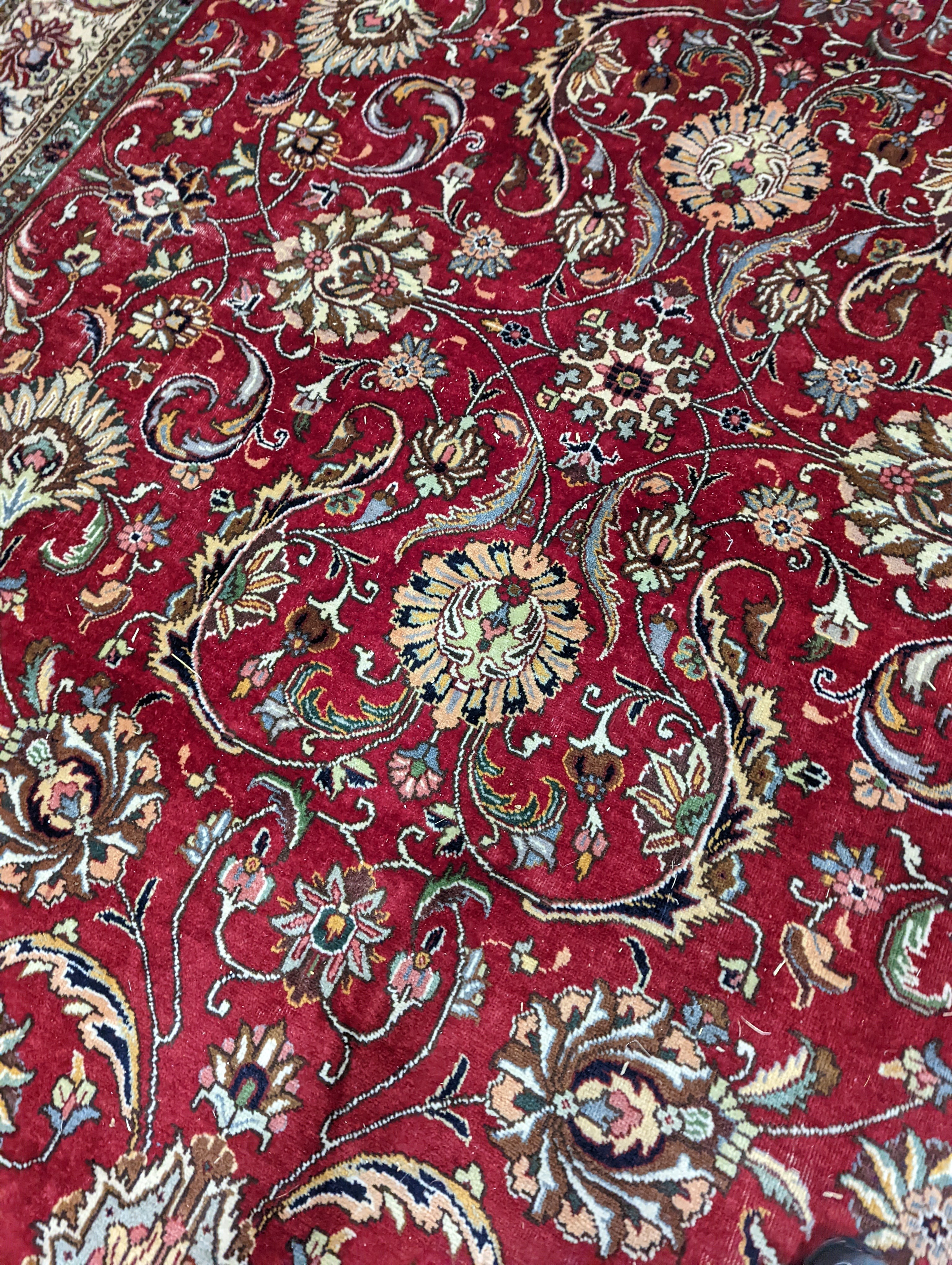 A Tabriz red ground carpet, 400 x 290cm - Image 8 of 13