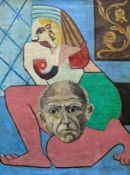 Sergio Salvagnini (1918-2008), oil on canvas, Homage to Picasso, signed and dated '68, 91 x 70cm