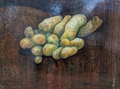 William de Belleroche (9112-1969), oil on board, Still life of potatoes, signed and dated 1963, 56 x