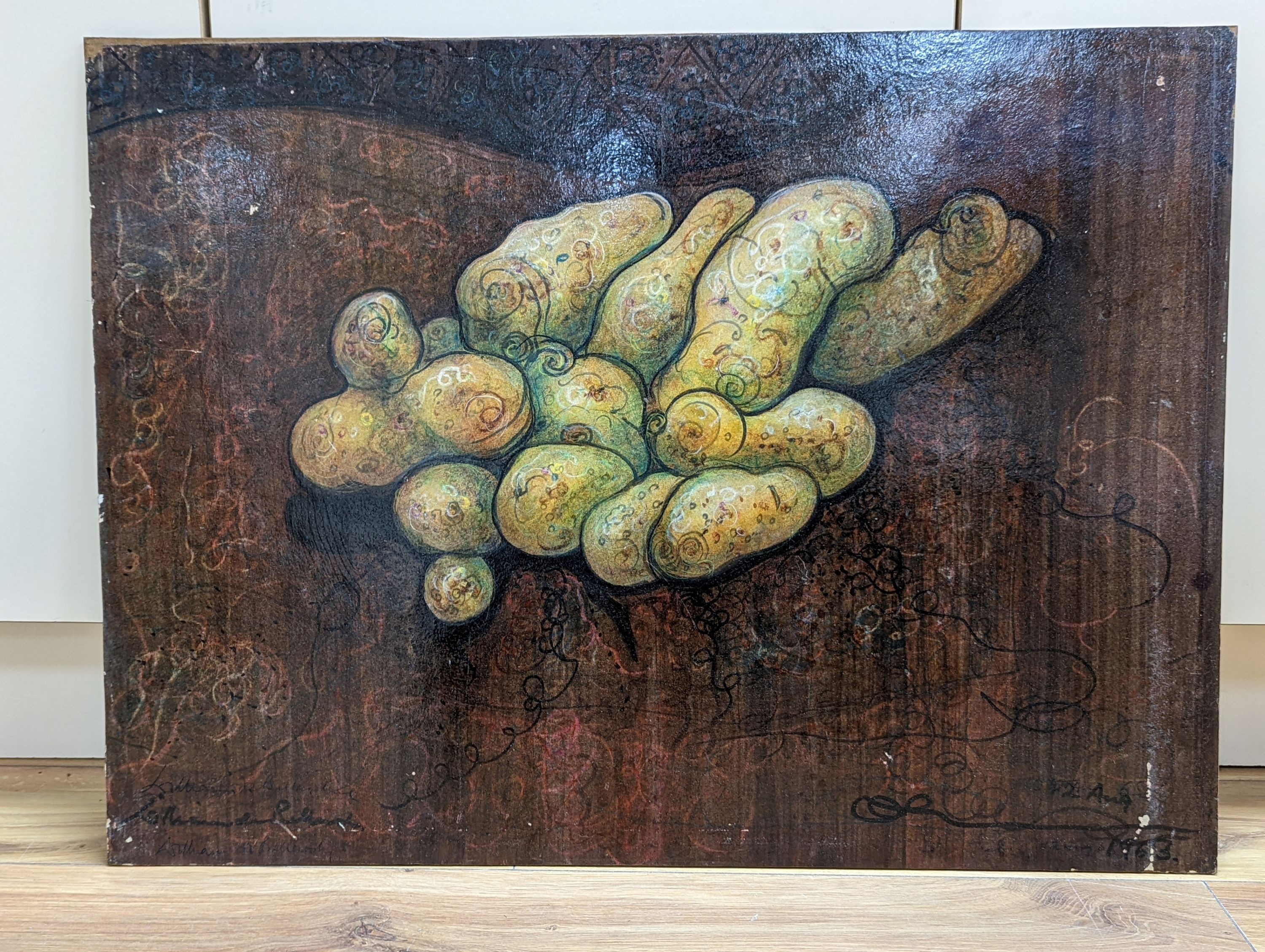 William de Belleroche (9112-1969), oil on board, Still life of potatoes, signed and dated 1963, 56 x - Image 2 of 5