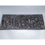 A 19th century cast bronze Bacchanalian plaque, 47 cms wide x20 high.