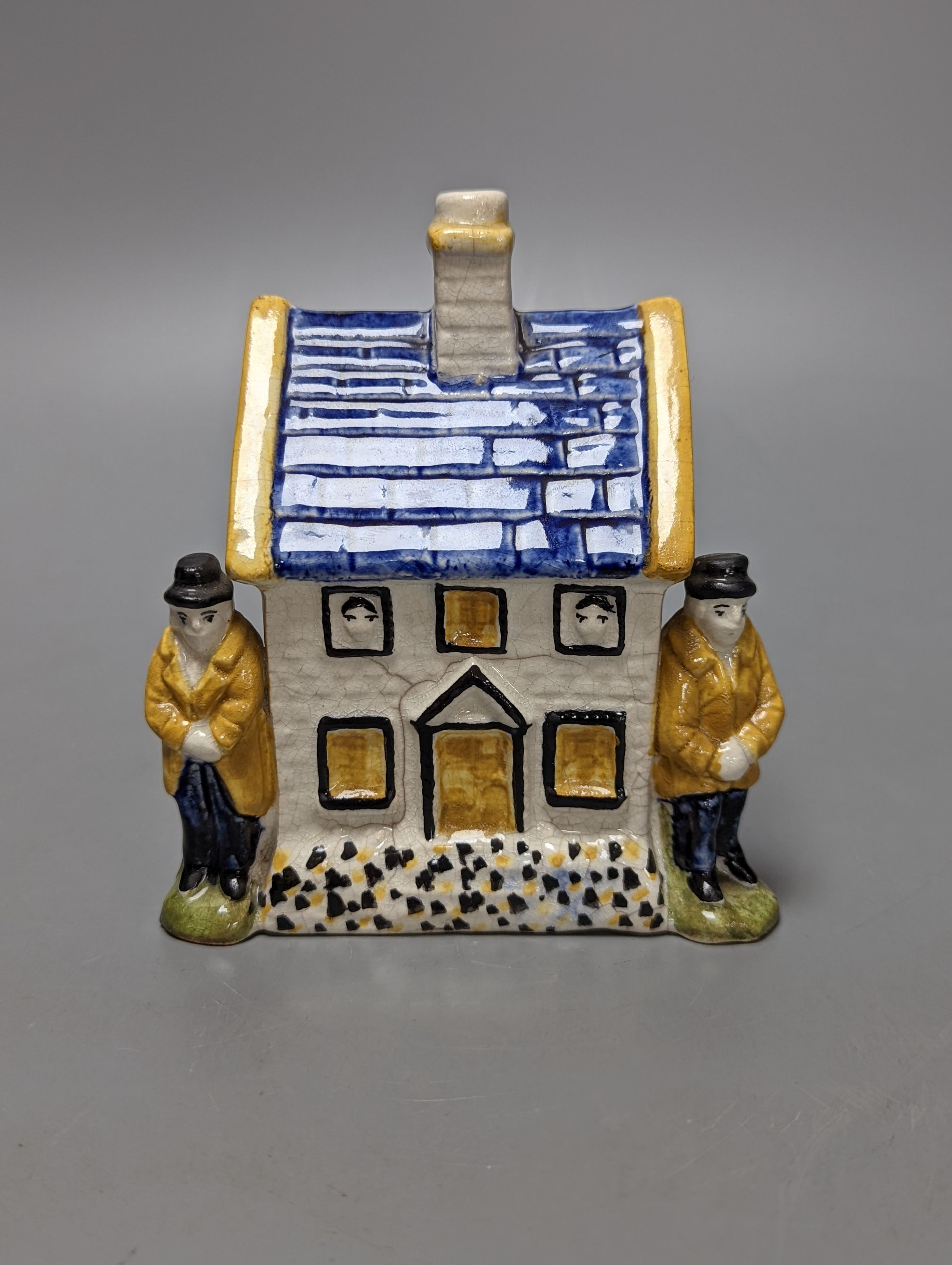 A Staffordshire Prattware money box, c.1810, and another later example (2) both 12.5cm, faults - Image 5 of 7