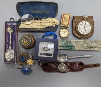 Miscellaneous items including a railway watch