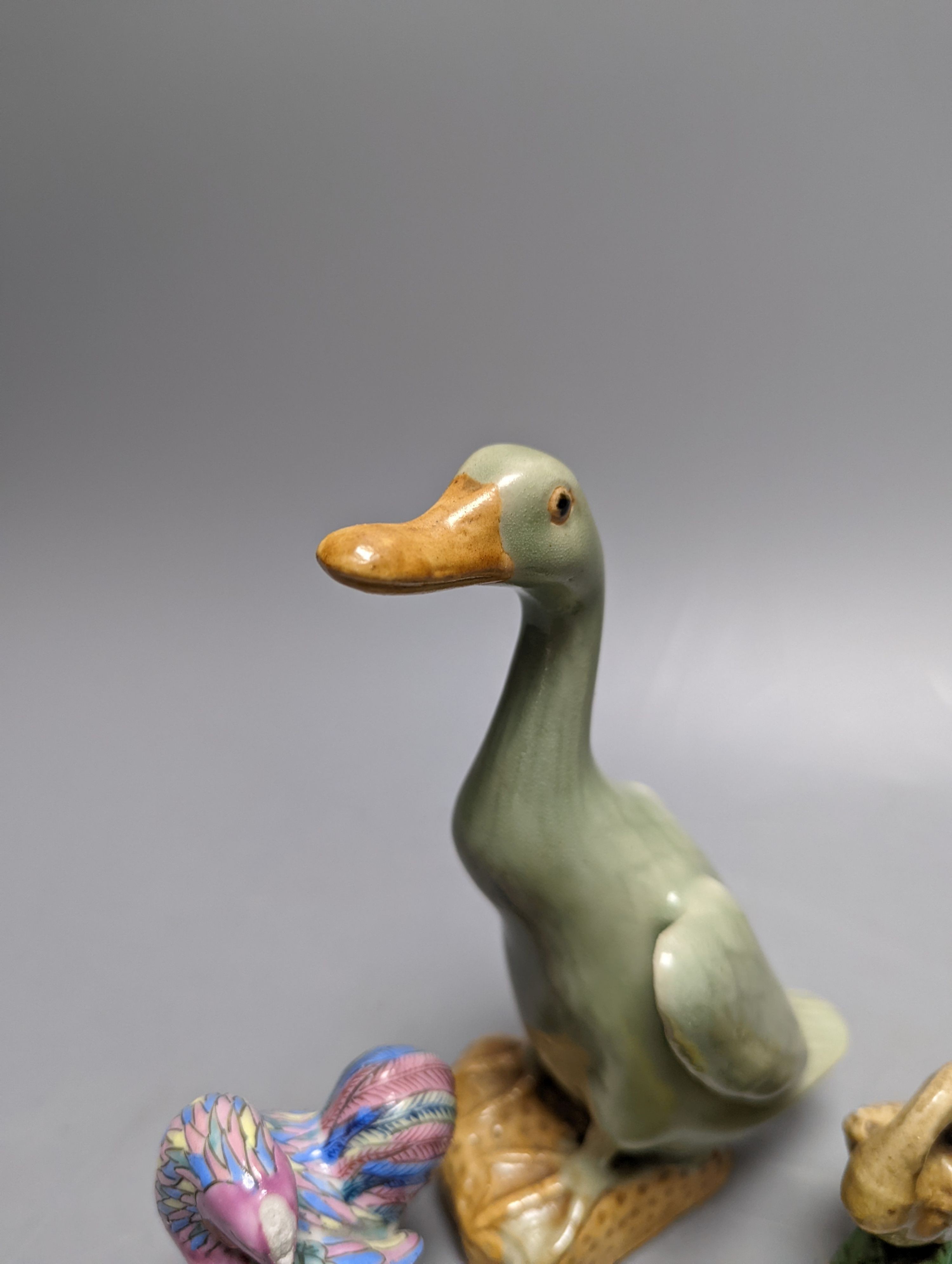 Seven Chinese ceramic ducks and a cockerel 15cm - Image 2 of 5