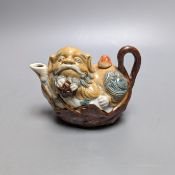 A Chinese pottery Buddhist lion water dropper