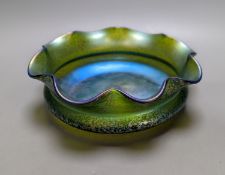 An Austrian iridescent glass bowl, probably Loetz, c.1910, diam. 26.5cm