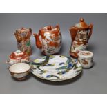 A collection of Japanese kutani and a Japanese porcelain ‘dragon’ plate, 20.5cm