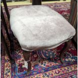 A Victorian mahogany upholstered footstool. H-47cm