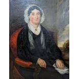 Victorian School, oil on canvas, Portrait of an elderly lady, 91 x 70cm, unframed