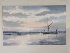 Alan Whitehead (1952-), watercolour, Sunset off Queensborough, signed, 31 x 51cm