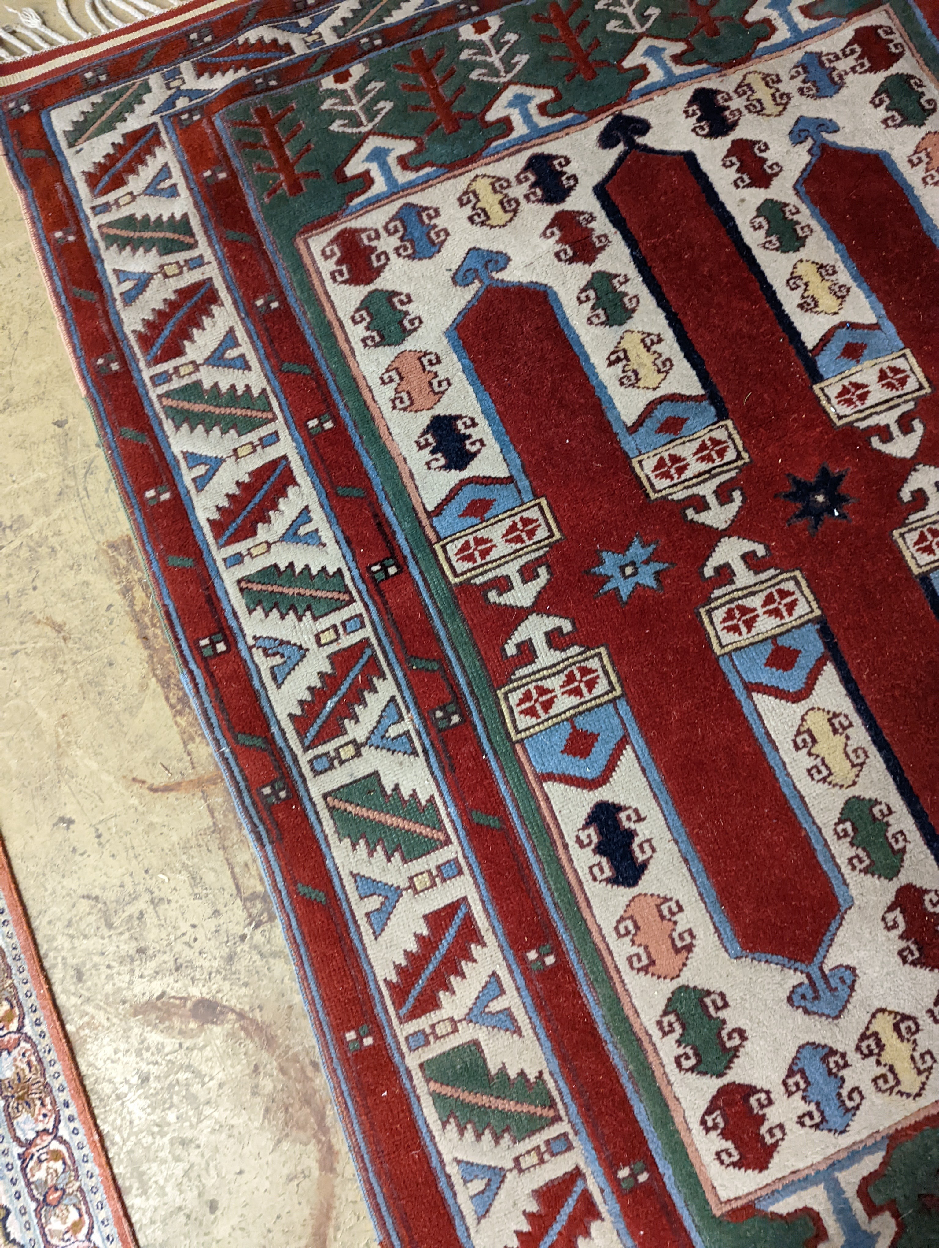 Two Turkish rugs and a Persian rugs. Largest, 284x172cm. - Image 17 of 20