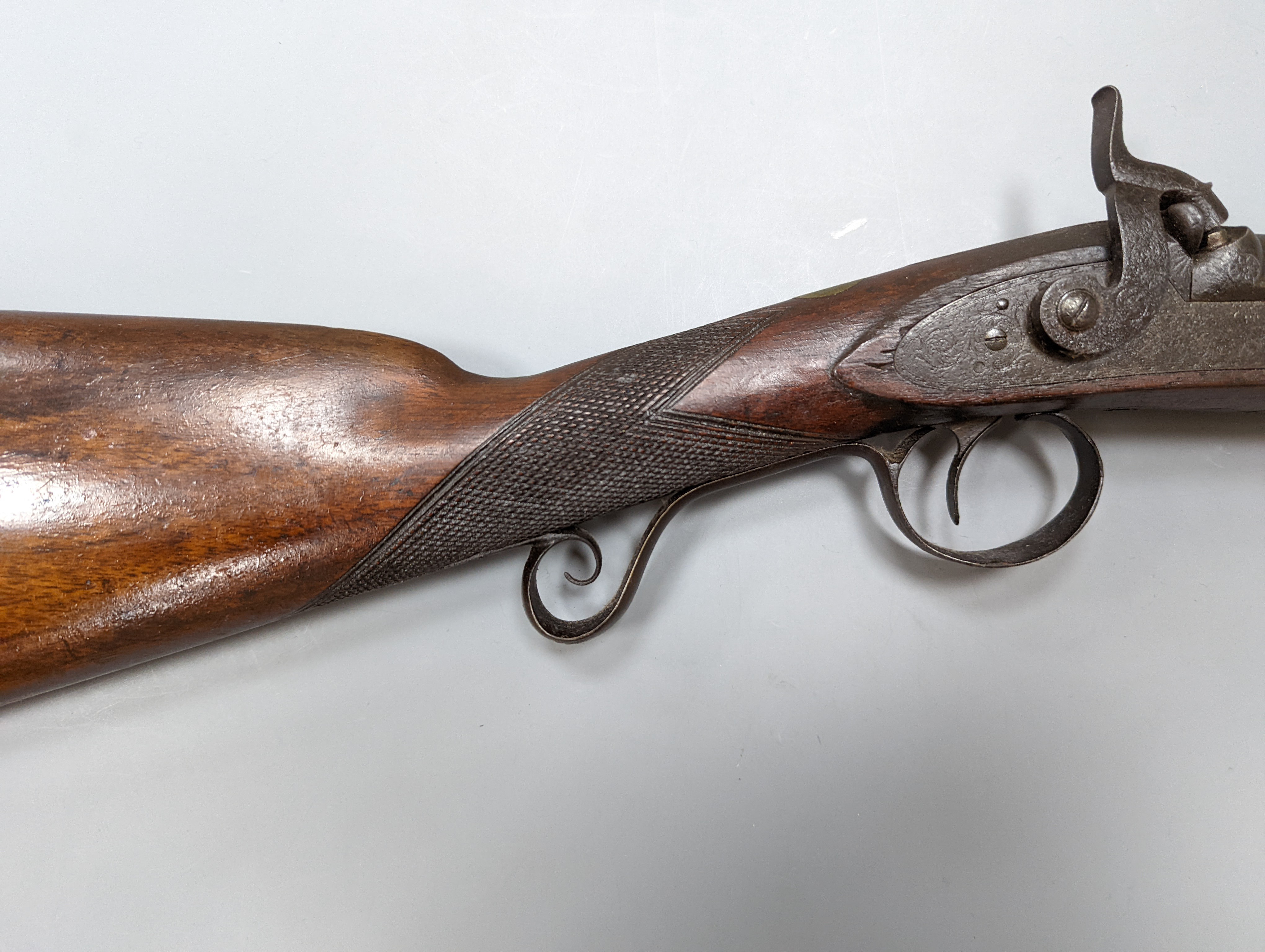 A late 19th/early 20th century percussion cap musket,115 cms long. - Image 10 of 11