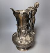 A WMF Jugendstil silver plated figural jug 36cm