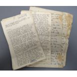 Prime Minister Henry Herbert Asquith - hand written account July Crisis 1914 Part of manuscript