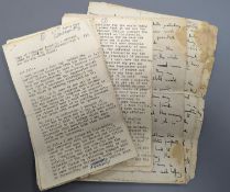 Prime Minister Henry Herbert Asquith - hand written account July Crisis 1914 Part of manuscript