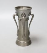 A Liberty’s Tudric pewter four-handled vase designed by Archibald Knox, shape 01214, 14cm. *This lot