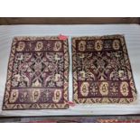 A pair of antique Amritzar rugs, 81 x 66cm