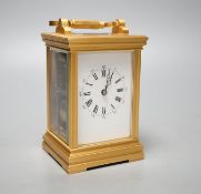 A French gilt brass carriage clock, 13cm high