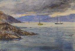 John MacWhirter (1839-1911), watercolour, 'Kyle, Loch Alsh', initialled, 13 x 17cm