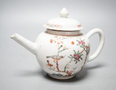 An 18th century Chinese famille rose teapot and associated cover 13cm