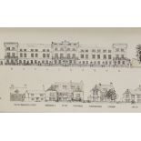 Gough, pen and ink, Priory Crescent and Southover High Street, Lewes, signed and dated 1964, 17 x