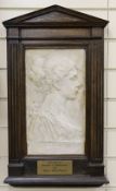 After Henry Alfred Pegram, ‘Millicent, Daughter of Mark Fisher’, a plaster relief panel in an