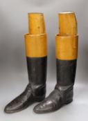 A pair of vintage leather riding boots with beech wood boot trees by Seadon Bros, St. James’s,